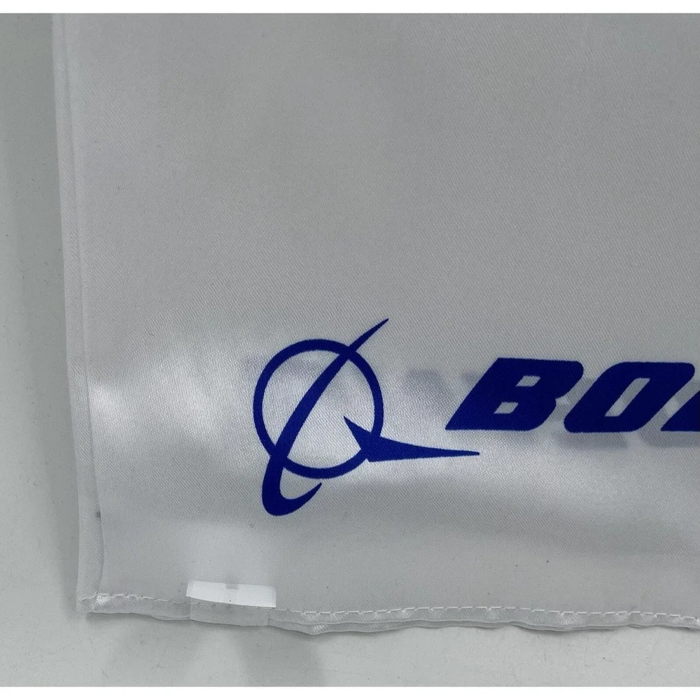 Boeing AF Air Force Scarf Table Runner Jets Formation White Satiny Polyester